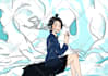 make a poster illustration in anime, watercolor, and flat style