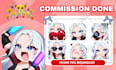 draw custom twitch emotes, chibi emotes, animated emotes, vtuber emotes for you