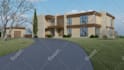 create a photorealistic 3d exterior rendering for houses