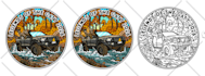 create vintage retro monoline logo and badge design