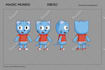 design a 2d cartoon character ready for animation