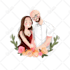 draw a cute couple illustration for gift or profile pictures