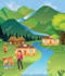 draw a flat vector landscape illustration
