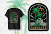 surfing summer t shirt and logo design