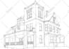 make a detailed building line drawing