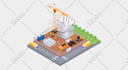 create vector isometric illustration for website and app