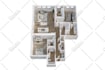 create 3d floor plan with colorful furniture, full texture