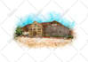 paint custom digital watercolor house, home building portrait illustrations