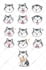 draw simple cute 2d vector cartoon in multiple emotions