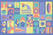 create seamless bauhaus pattern design, textile pattern