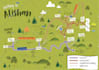 make hand drawn map illustration of cities, fantasy, travel art