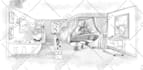 create a colored sketch illustration of your interior
