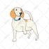 draw dog behavior in line art illustration