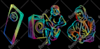 create illustration trippy psychedelic for shirt design