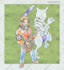 draw a pokemon portrait in vintage style