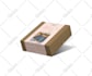 design product packaging label with box mockup