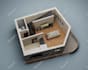 create 2d and 3d architecture floor plan using photoshop