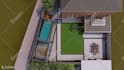 design and render backyard front landscape, garden, pool, patio, park