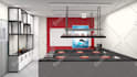 design a modern kitchen interior with realistic 3d rendering