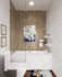 design bathroom interior, vanity, closet and 3d render