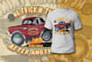 create racing  t shirt illustration for clothing brand design