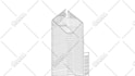 draw line art illustration building and landscape