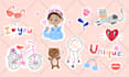 illustrate any colorful stickers for you