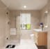 design bathroom interior, vanity, closet and 3d render
