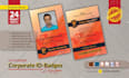 design id badge, lanyard, name card, press pass