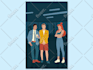 create flat vector character illustration for book, website