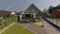 design 3d landscape,backyard,front yard,pool,garden,patio,outdoor with render