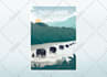 draw a 2d flat vector landscape illustration for you