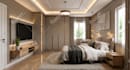 do exterior design, 3d rendering, facade, pool and backyard landscape design