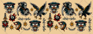 create custom american traditional tattoo old school design