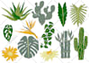 illustrate you and plants, colorful, flat art, pop art