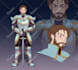 draw unique 2d character design with character sheet
