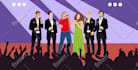 create a colorful busy vector illustration