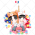 design anime chibi children story book illustration