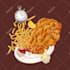 do custom digital food illustrations for menus and branding