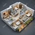 create 3d floor plan , floor plans , 3d rendering