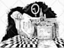 draw magic book illustrations in black and white