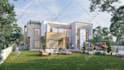 create house exterior design, and realistic 3d render