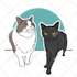 draw dog behavior in line art illustration
