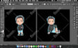 create chibi avatar gaming anime character logo for twitch