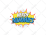 design comic logo, comic text, slogan, cartoon words and pop art