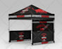 design pop up tent, wall, card, flag, booth, table