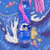 design artwork psychedelic, comic, skull for skateboards