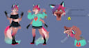draw a reference sheet and art of your furry character