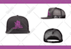 design cap hat artwork, badge and mockup