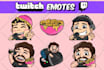 create a cute custom emotes for twitch or kick